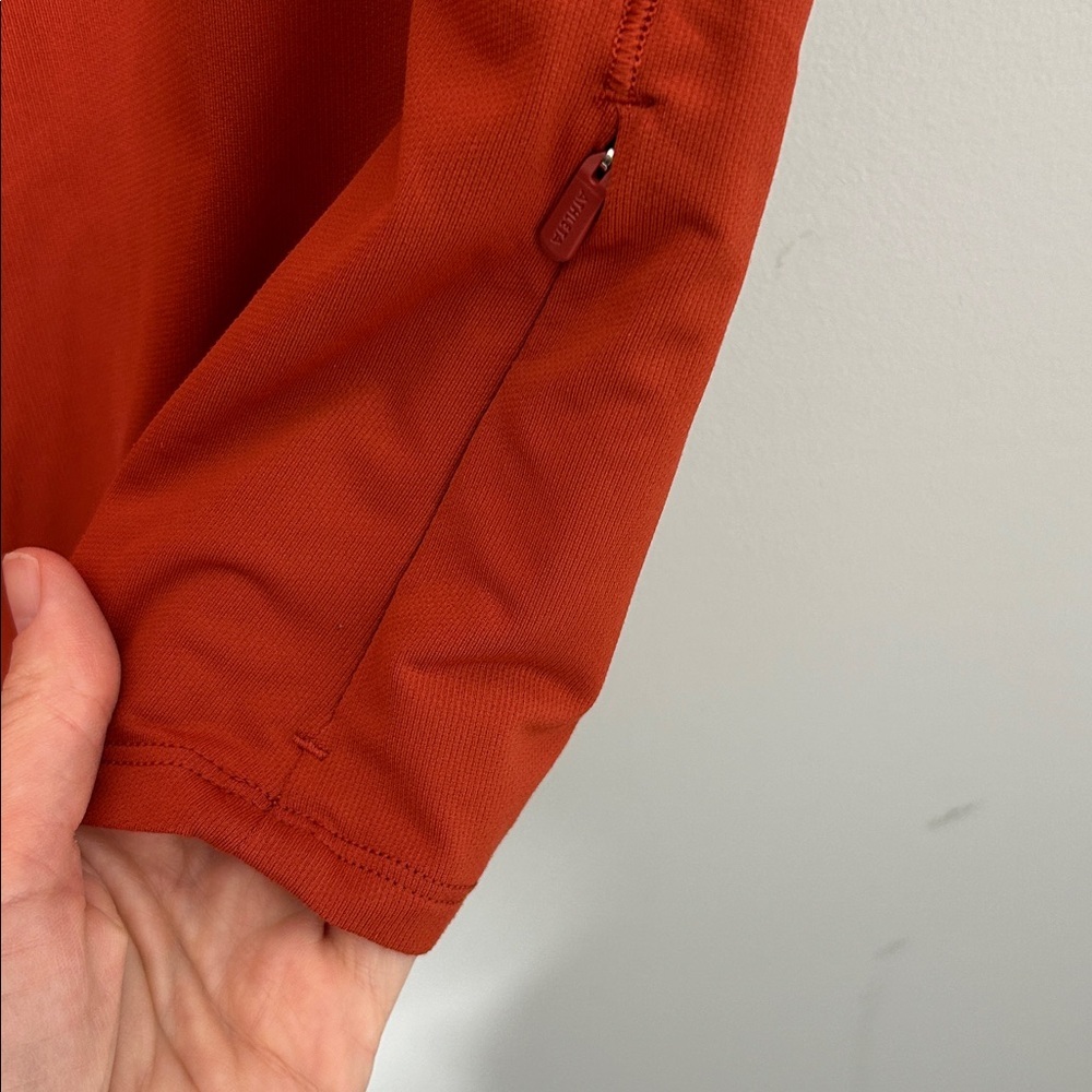 Athleta Sunchaser UPF 3/4 Sleeve Burnt Orange Tee - Picture 5 of 8